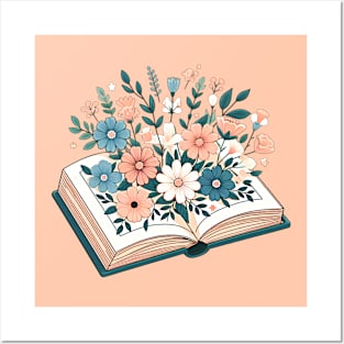 An open book filled with flowers Posters and Art